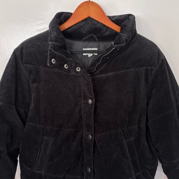 Splendid Milla Cord Puffer Jacket Black Corduroy Black Cotton Blend Jacket - Picture 2 of 5